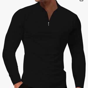 Logeeyar Men’s Large quarter zip long sleeve polo shirt, NWT